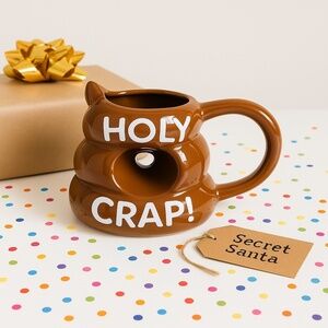 HOLY CRAP! BIGMOUTH Mug Funny Novelty Poop Cup Gag Gift Secret Santa Prank Joke